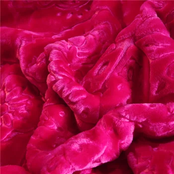 Super Soft Rose Red 4.8 kg Pătură Raschel Relief Flori 2 Straturi groase de Iarna Nurca Pătură Canapea extensibilă Confortabilă Mângâietor 200*230 cm