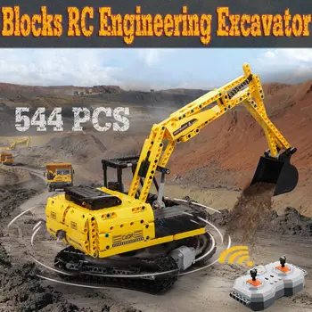 Tehnica de constructii blocuri mobil RC Inginerie Excavator buldozer masina jucării cărămizi pentru copii jucarii pentru copii baieti