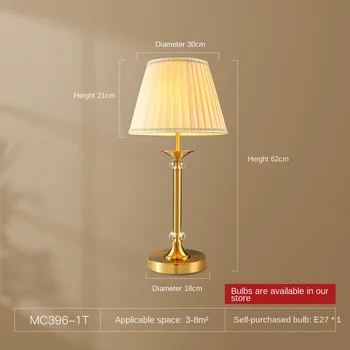 Tot de Cupru LED Masă Lampă American Dormitor Lampă de Noptieră Cald și Creativ Hotel, Cameră de zi Studiu Retro Decor Acasă Lampa