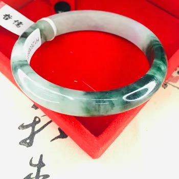 Trimite Un certificat naturale Jadeit bratari sculptate lumina verde plutitoare albastru 54-61mm modele de sex feminin printesa de jad brățară bijuterii