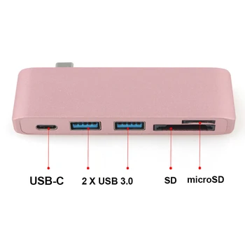 USB C Hub Pentru a TF SD Cititor Slot Hub 3.0 PD Thunderbolt 3 C Hub USB Adaptor pentru MacBook Pro Air 12 13 15 16 2020 2019 A2141