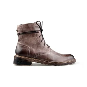 Vintage Britanic De Iarnă Bărbați Dantela-Up Piele Naturala Cizme Glezna Pantofi 2021 Manual Lux Negru Rochie Maro Botine