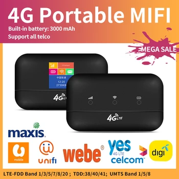 Wireless Router Wifi 4G Lte WiFi Hotspot Portabil Mobil Mifis 150Mbps Deblocat G41 Router wi-fi, Slot pentru Card SIM Baterie de 3000mAh