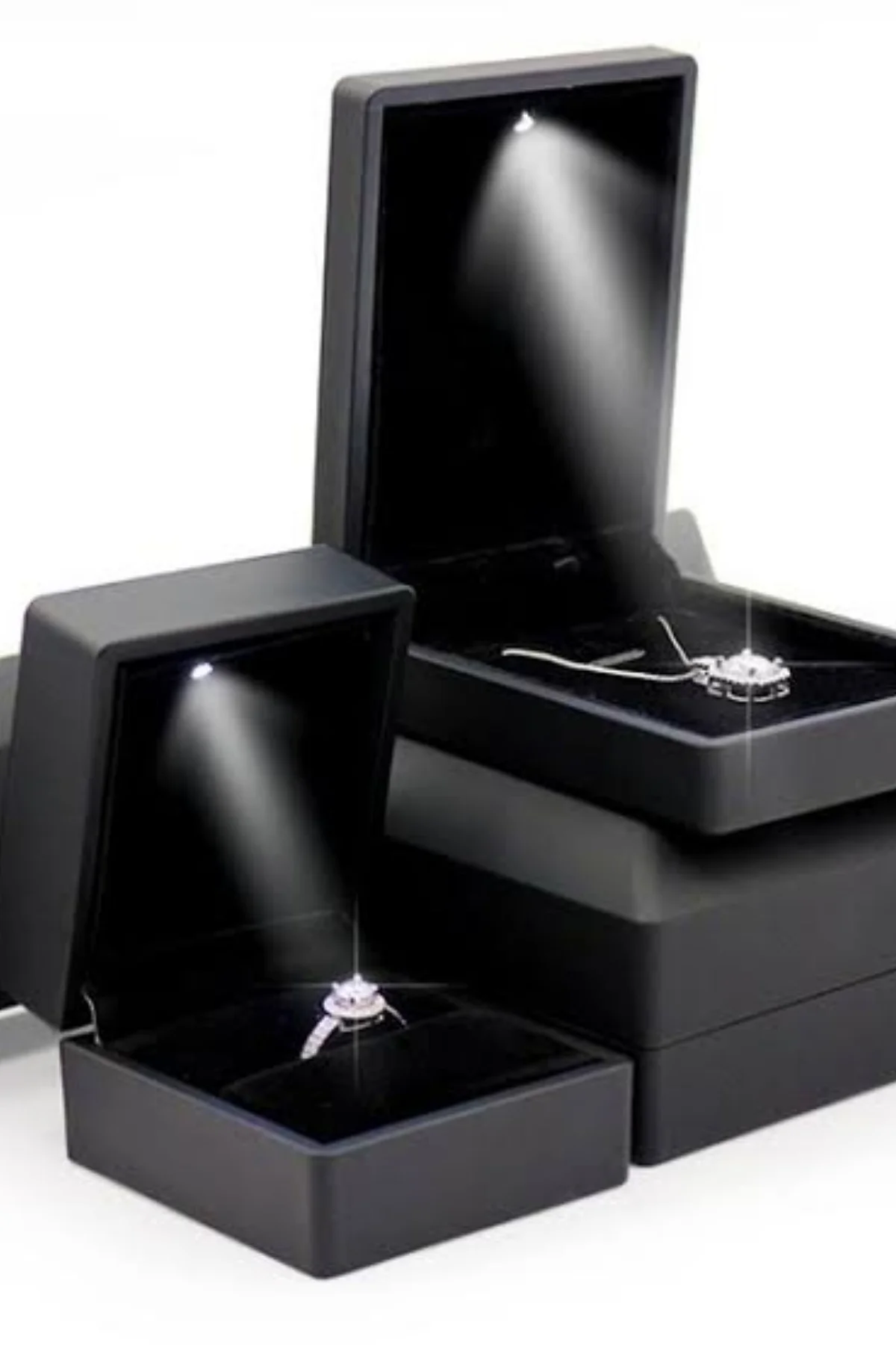 Cristal de Diamant Zirconiu luminat în Caseta de laborator Diamant de 15 mm inel de aur a crescut cercei 0