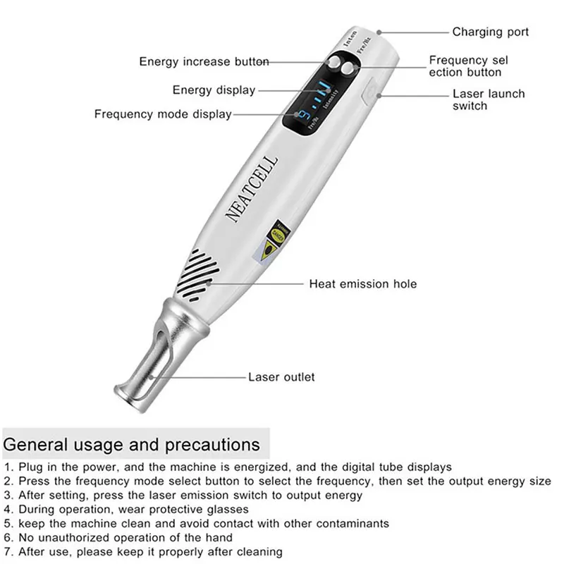 Mini handheld picosecunde Laser Pen Pentru tatuaj pete de melanina de Ștergere Aluniță Dispozitiv Instrument 0