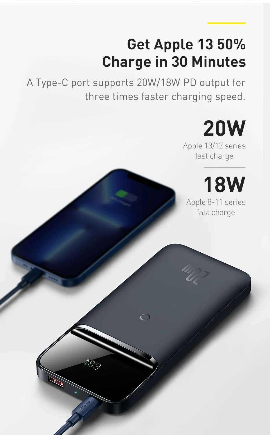 20W 10000mAh Magnetic Wireless de Încărcare Rapidă Power Bank Display Digital Pentru iPhone 11 12 13 pro Huawei, Xiaomi, Samsung 0