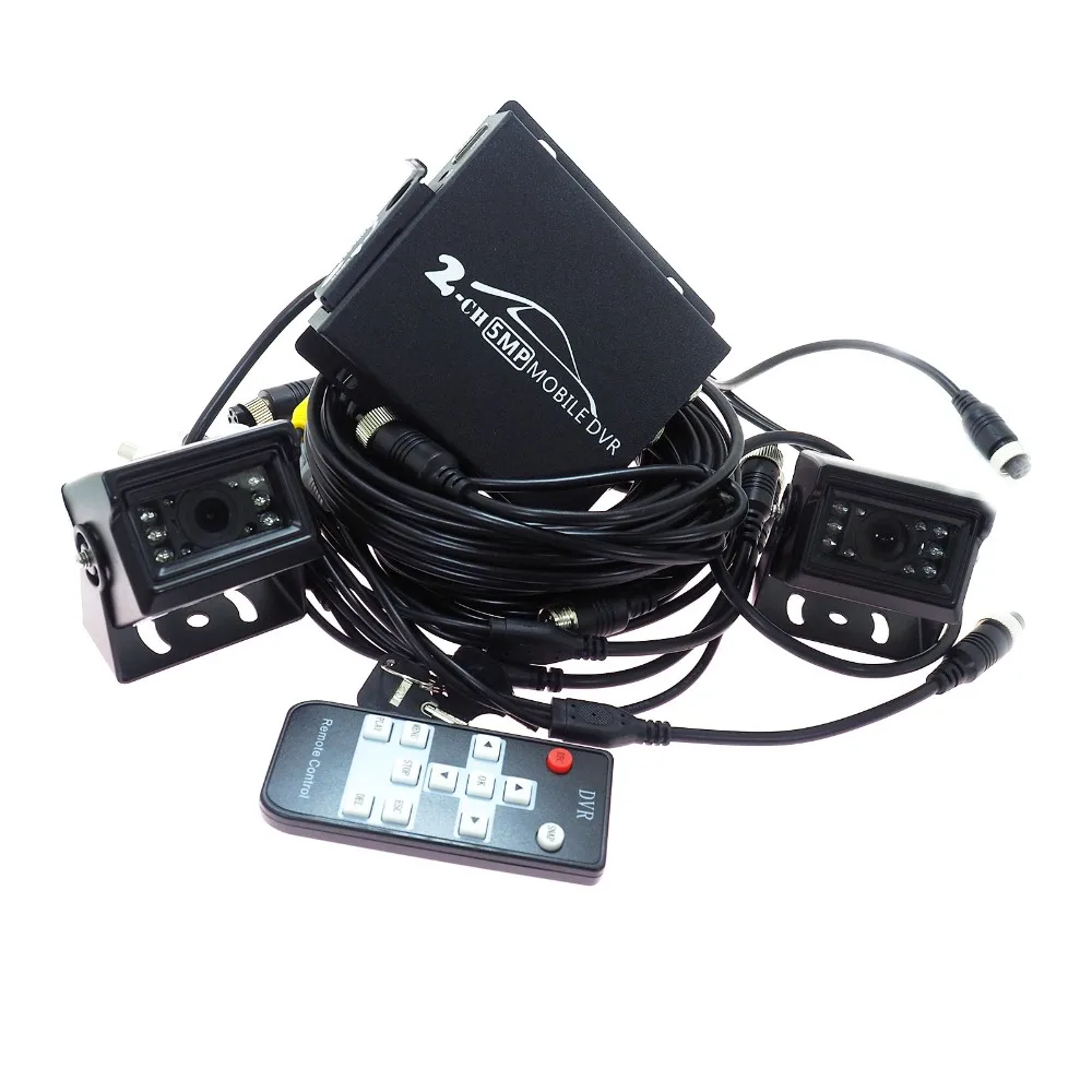 Vehicul DVR kit T760 2 CANALE DVR Mobil cu 2 BUC 1080P AHD camera Video Sistem de Supraveghere video recorder Auto Kituri mini 1