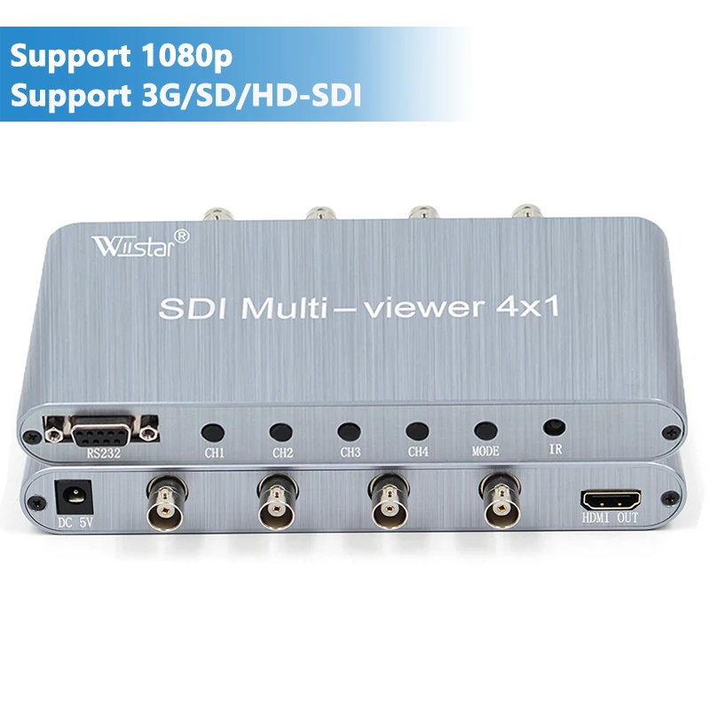 SDI Multi-viewer 4X1 SDI la HDMI SDI 4 HDMI 1 iesire 1080p SD/HD/3G-SDI RS232 pentru PC Conferințe Video Monitor TV 1