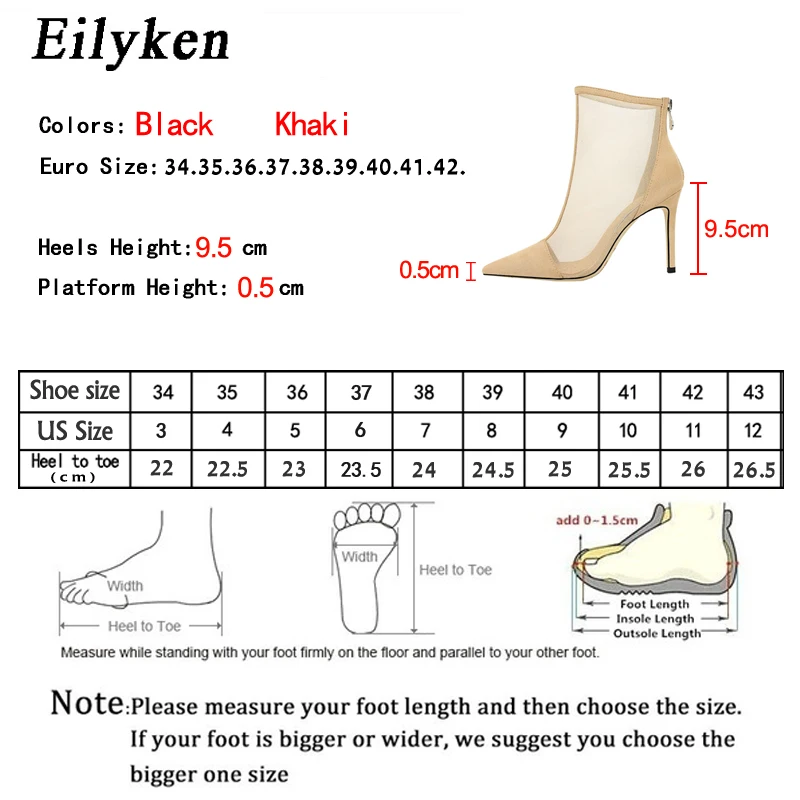Eilyken Primavara Toamna Anului Nou Sexy Ochiurilor Glezna Cizme Femei Subliniat Toe Stilet Tocuri De Moda Zip Doamnelor Pantofi De Partid Dimensiune 34-40 Gratuit 2