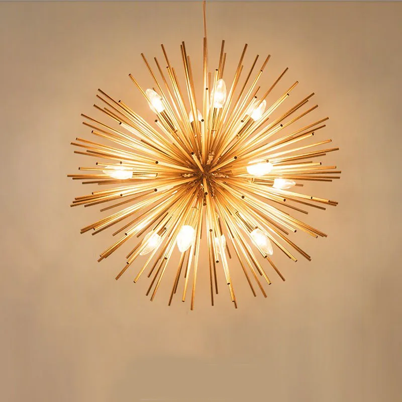 Moderne de papadie de Aur de metal de păianjen pandantiv lumina cu bile din oțel inoxidabil geometrie sferică living bucatarie perdeaua de lumină 3