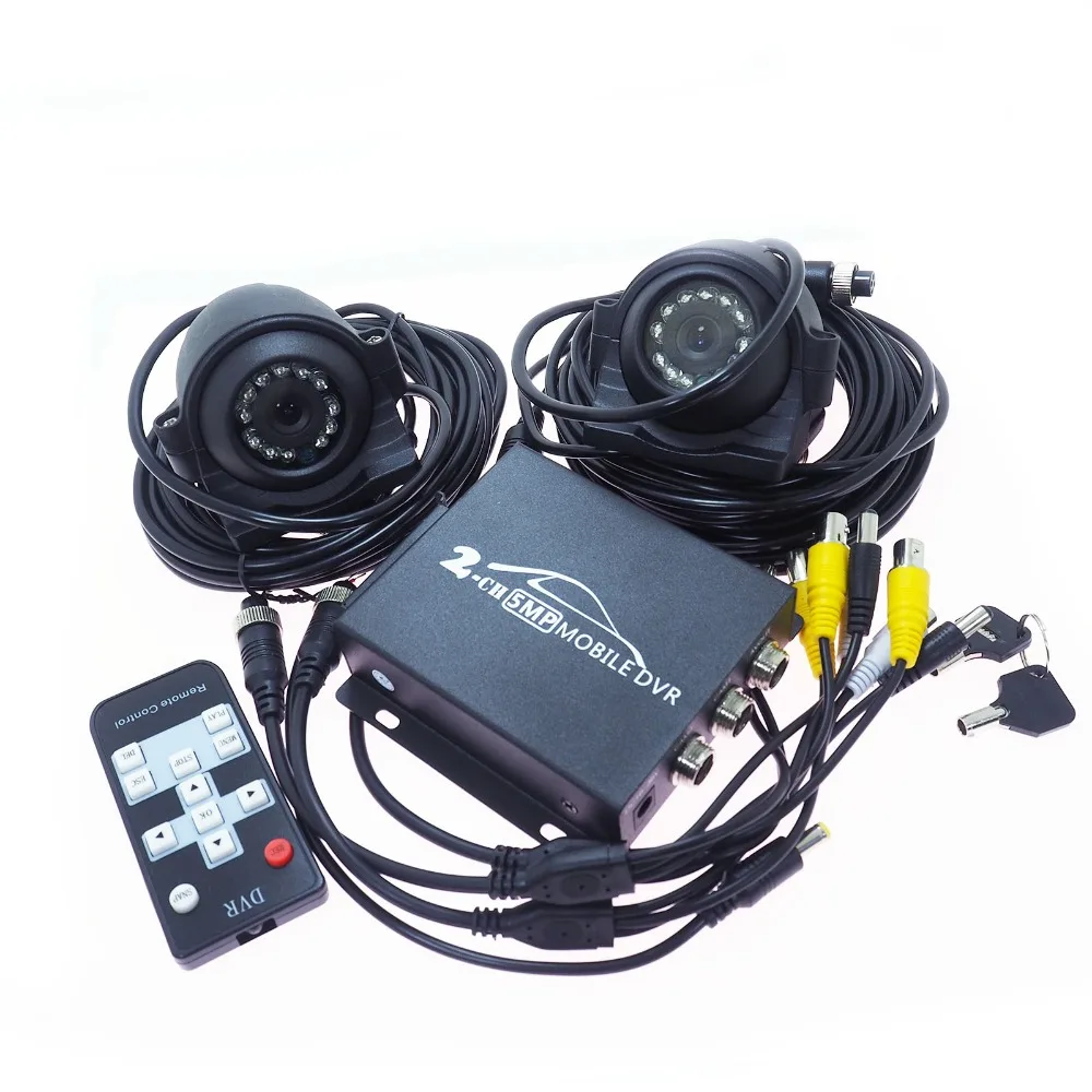 Vehicul DVR kit T760 2 CANALE DVR Mobil cu 2 BUC 1080P AHD camera Video Sistem de Supraveghere video recorder Auto Kituri mini 3