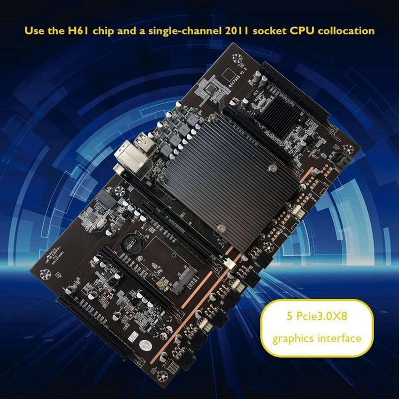 X79 H61 BTC Miner Placa de baza LGA 2011 DDR3 Suport 3060 3070 3080 placa Grafica cu E5 2620 V2, CPU și Ventilator de Răcire 3