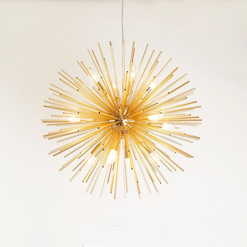 Moderne de papadie de Aur de metal de păianjen pandantiv lumina cu bile din oțel inoxidabil geometrie sferică living bucatarie perdeaua de lumină 4
