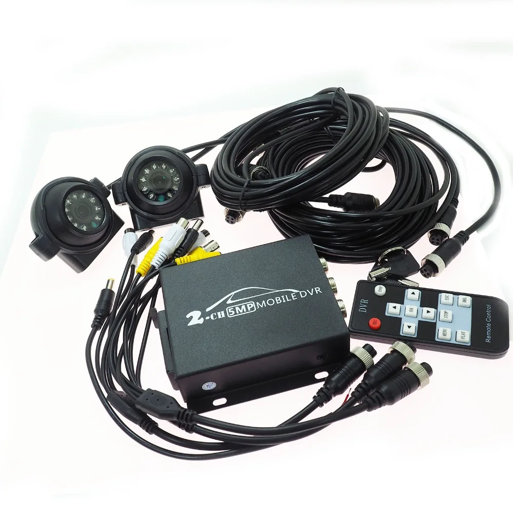 Vehicul DVR kit T760 2 CANALE DVR Mobil cu 2 BUC 1080P AHD camera Video Sistem de Supraveghere video recorder Auto Kituri mini 4