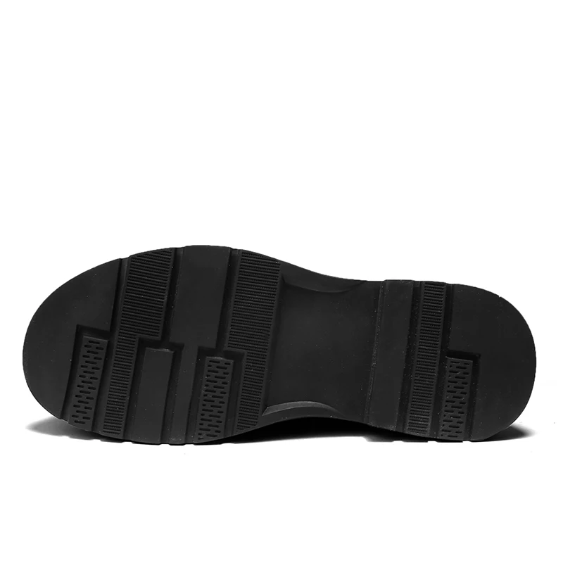 Mens Negru Casual, Cizme din Piele cu Fermoar Lateral Stil Britanic de Moda de Cauciuc Non-alunecare de Stradă la Modă Martens Pantofi de sex Masculin Glezna Cizme 4