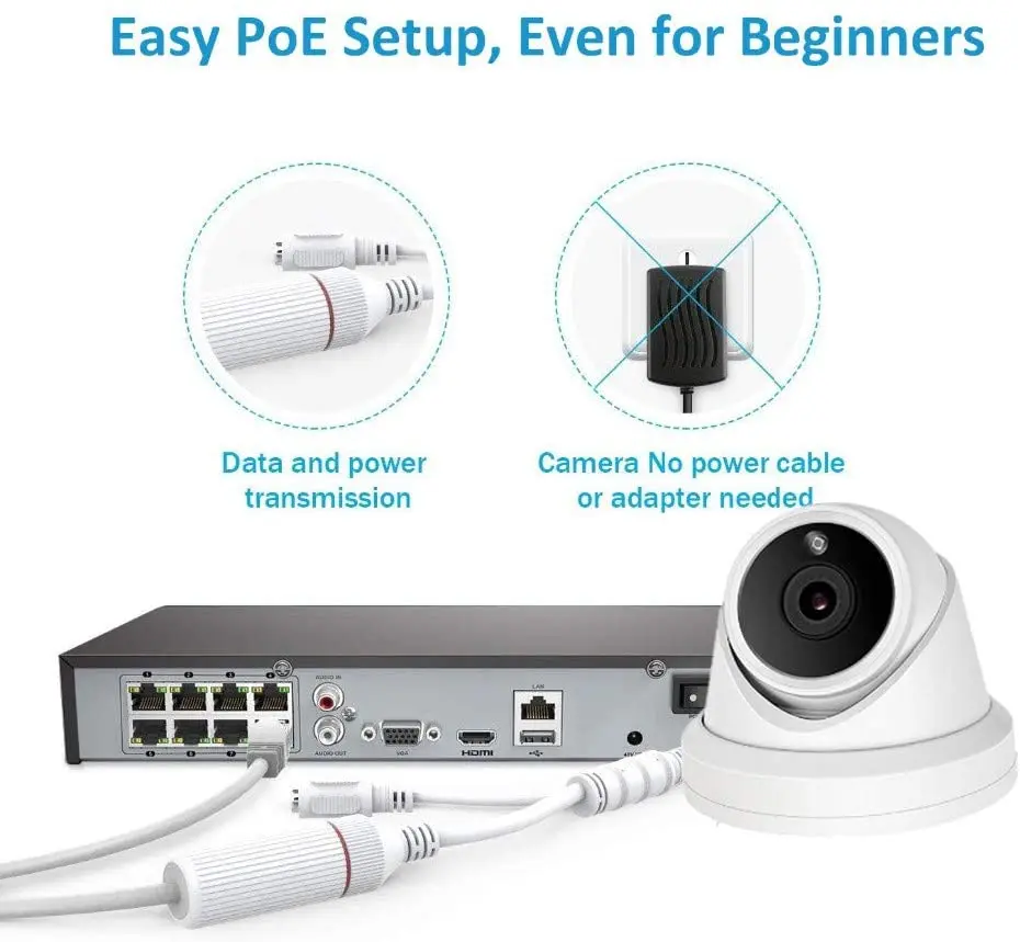 UIN 8MP IP PoE Mini Dome Camera de supraveghere cu Microfon Camera de Exterior IP66 Viziune de Noapte 98ft de Detectare a Mișcării cu Unghi Larg de 2.8 mm 5