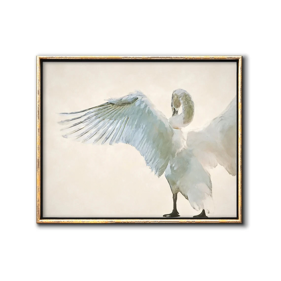 Pictate Manual, Pictura Pe Panza Swan Pictura De Mare Arta De Perete Bird Pictura Animal Opera De Arta Neutru Arta De Perete Swan Decor Pepinieră 5