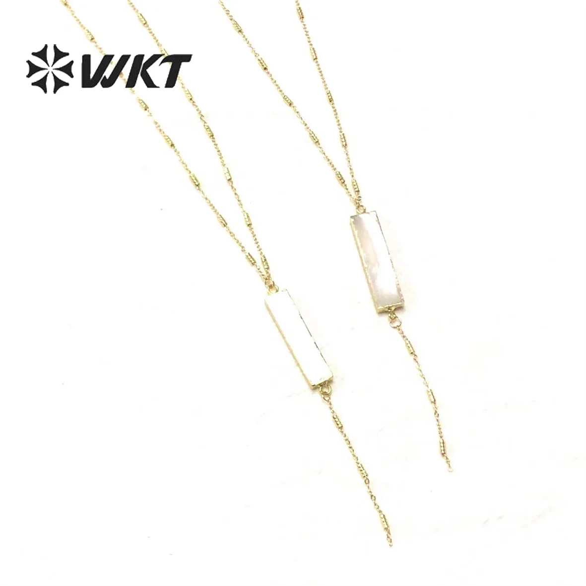WT-N1328 WKT Design Special Dreptunghiulară Labradorit Pandantive Shell Pandantive Colier Simplu Moda Bijuterii Pentru Fete Femei 5