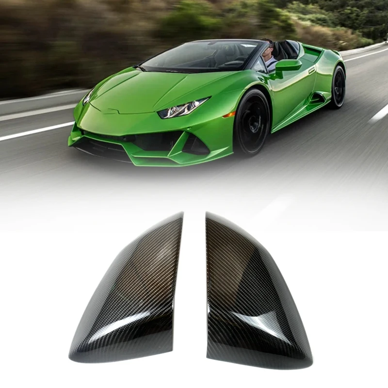 Real Fibra de Carbon Acoperire Oglindă Retrovizoare Oglinda Laterala Capac Ornamental pentru Lamborghini Huracan 2019 2020 2021 5